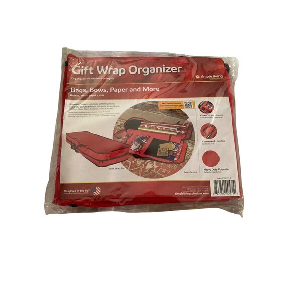 Simple Living Solutions Gift Wrap Organizer Tote Storage Bag - Picture 1 of 5